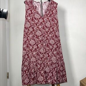 GAP Red and White Floral Midi Dress